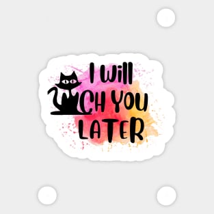 Funny cat tshirt design Sticker